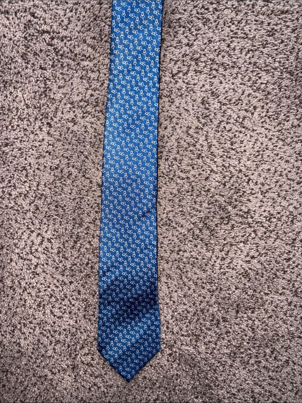 J.S. Blank & Co. Men's Blue Patterned Silk Tie